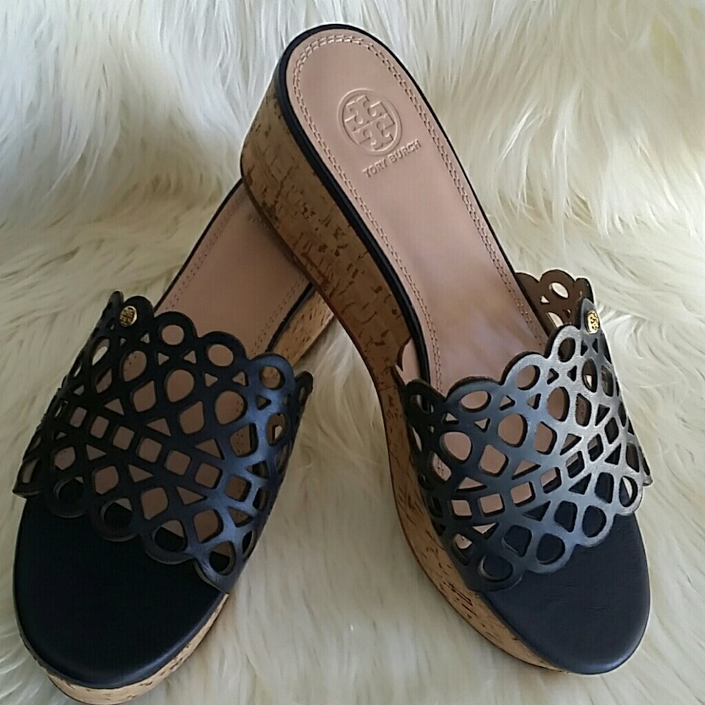 Tory Burch Dunn Wedge Slide Sandals NWT